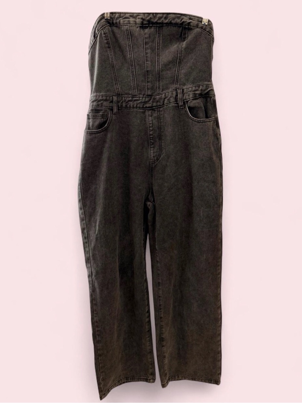 PrettyLittleThing bandeau stonewashed jumpsuit sz 12